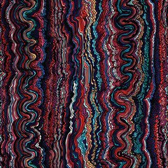 Colorful seamless waves hand-drawn pattern