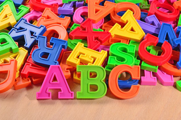 Fototapeta premium Colored plastic alphabet letters ABC