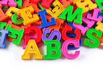 Plastic colored alphabet letters ABC