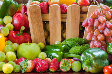 Fresh fruits and vegetables for healthy