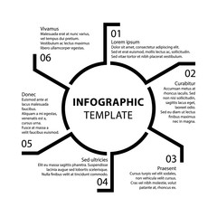 Infographic template. Report templates. 6 steps, processes, opti