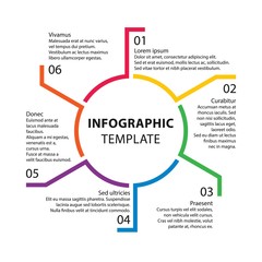 Fototapeta premium Infographic template. Report templates. 6 steps, processes, opti
