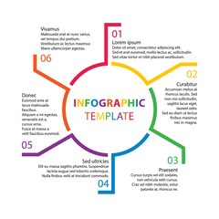 Infographic template. Report templates. 6 steps, processes, opti