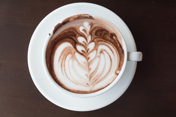 chocolate latte - soft focus with vintage film filter
