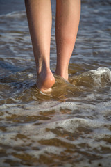Legs in the sea