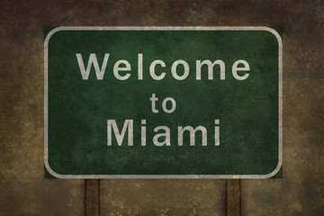 Welcome to Miami roadside sign illustration