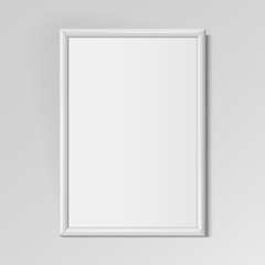 Realistic White vertical frame for paintings