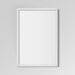 Obraz premium Realistic White vertical frame for paintings