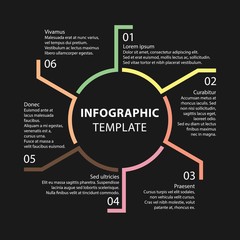 Infographic template. Report templates. 6 steps, processes,