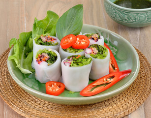 vegetable spring rolls ,healthy food