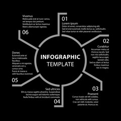 6 steps, options, processes, concepts of Circle infographic.