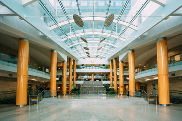 The Interior of Building Of National Library Of Belarus In Minsk