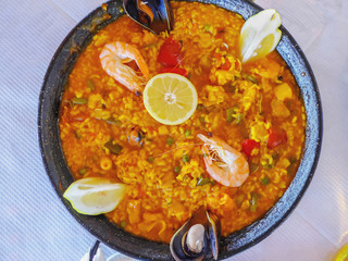 Paella top view