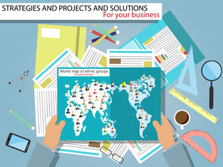 Obraz premium CREATIVE TEAM WORKING FLAT STYLE