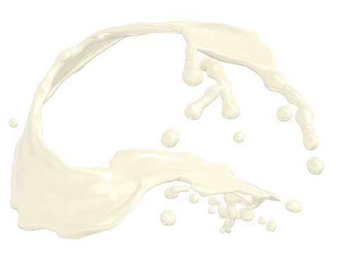 splash of milk isolated on white with clipping path