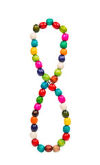 colored wooden beads