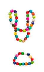 colored wooden beads