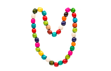 colored wooden beads