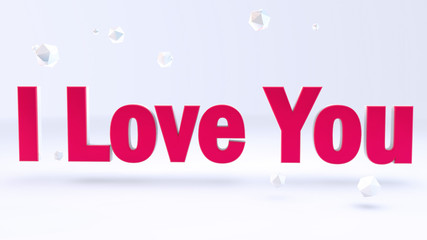 I love you. Phrase on the white background