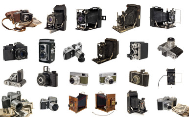 themenset vintage retro antique photokameras, alte antike fotokameras