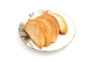 some crackers on a plate