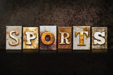Sports Letterpress Concept on Dark Background