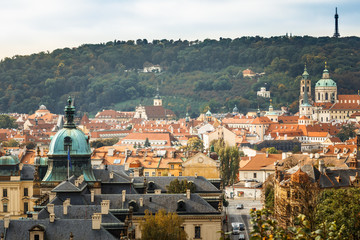 Fototapeta na wymiar Aerial view of cityscape of Prague, Czech Republic