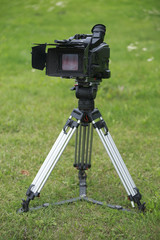 Camera on tripod