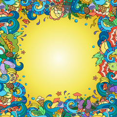 illustration of a hand drawn doodle elements on the theme