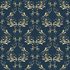 Abstract vintage seamless damask pattern