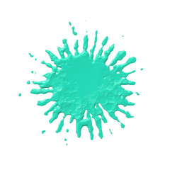 Splat shot of colored blot isolated background