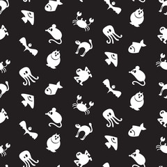 Animals icons seamless pattern
