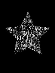 Film festival poster. Calligraphy star shape