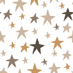 Seamless pattern with hand drawn stars