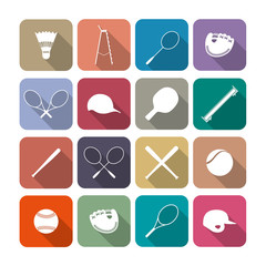 Tennis and baseball icons, vector illustration.