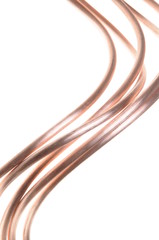 Copper wires isolated on white background