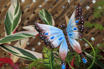 Colorful butterfly yard art garden stake