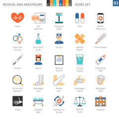 Medical Colorful Icons Set 03