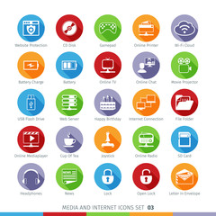 Social Media Flat Icons Set 03