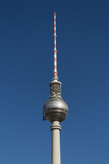 tv tower berlin, germany isolated on blue sky