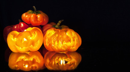 Black Halloween pumpkins 