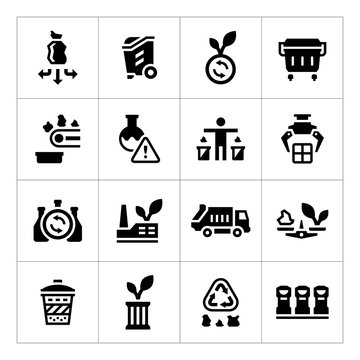 Set icons of recycling