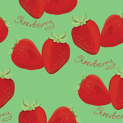 Materiał do szycia Illustration of seamless pattern strawberry