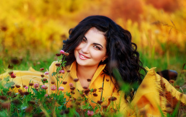 Beautiful woman autumn portrait