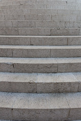 Old stone stairs viewed from the front.