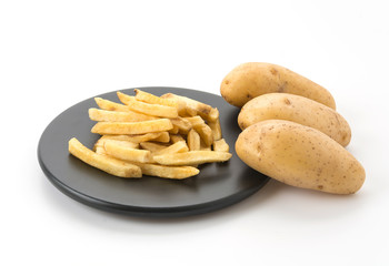 french fries on white background