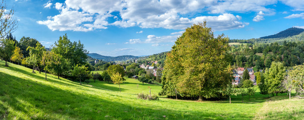 Panoramic view of the black forest in Baden-Baden. Germany. Euro