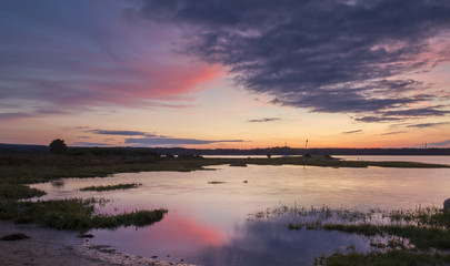 beautiful sunset over bay