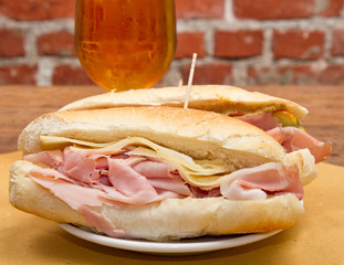 Sandwich with tasty ham