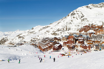 view of the Val Thorens ski resort of Three Valleys , France